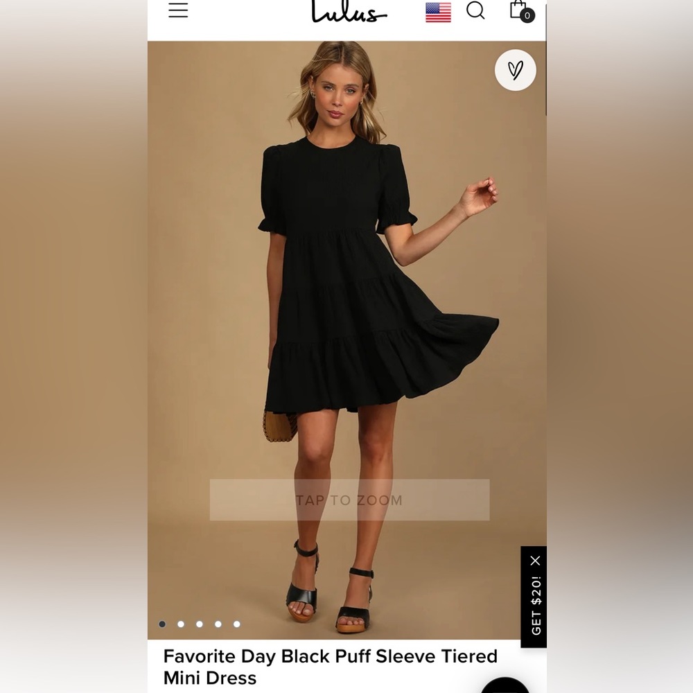 NIB Lulus Favorite Day Black Mini Dress M